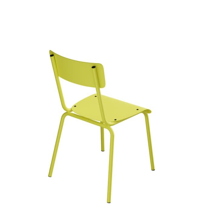 Chaise de jardin en métal jaune citron unie-Sun cropped-2