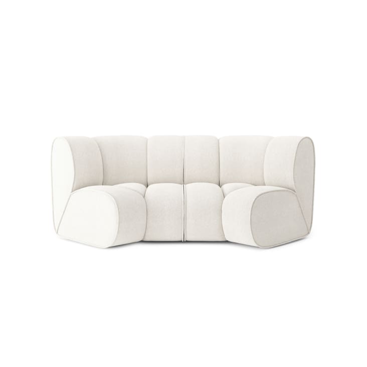 Canapé d'angle en tissu 3 places blanc pur-Leonie