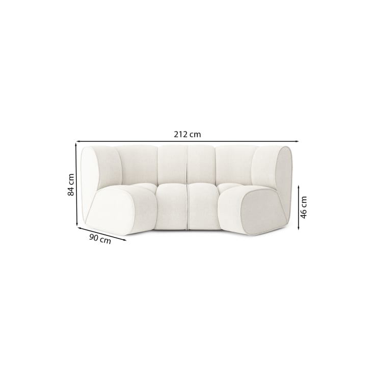 Canapé d'angle en tissu 3 places blanc pur-Leonie cropped-7