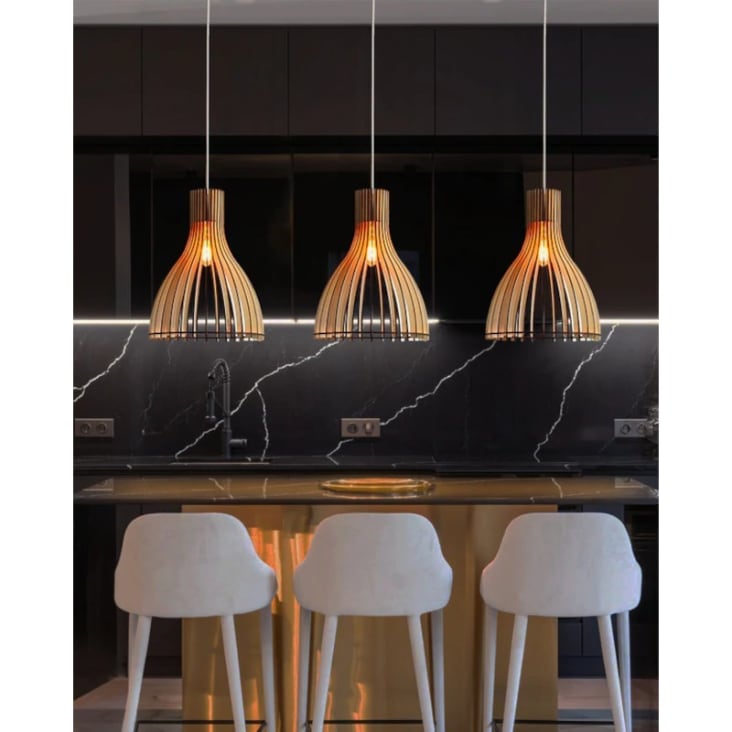 Stonewood - Suspension en pierre naturelle et bois