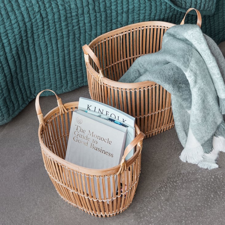 Panier rond osier avec anse clearance