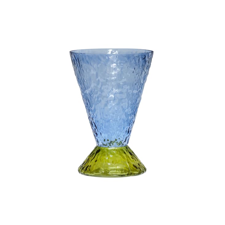 Vase en verre bleu H29-Abyss