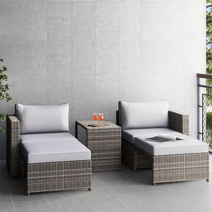 Da Esterno Salottino In Rattan Marrone Salotto Da Giardino Set