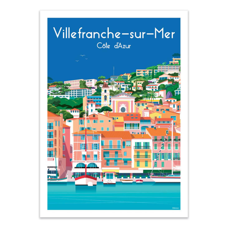 VILLEFRANCHE SUR MER - RAPHAEL DELERUE - Affiche d'art 50 x 70 cm ...