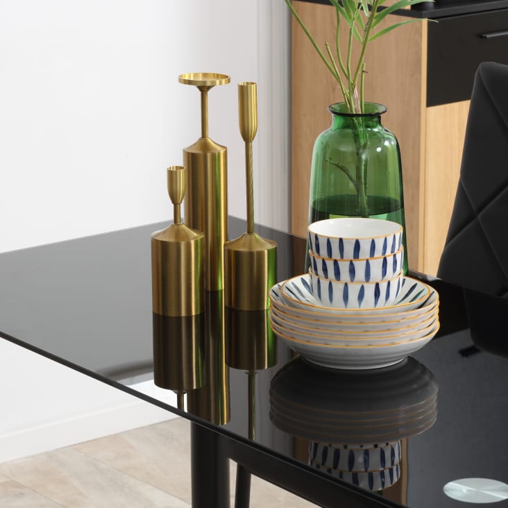 Set Tavolo E 4 Sedie HOMASY - Legno E Vetro, Marrone Chiaro, Salvaspazio Per Cucina O Soggiorno - Foto 9