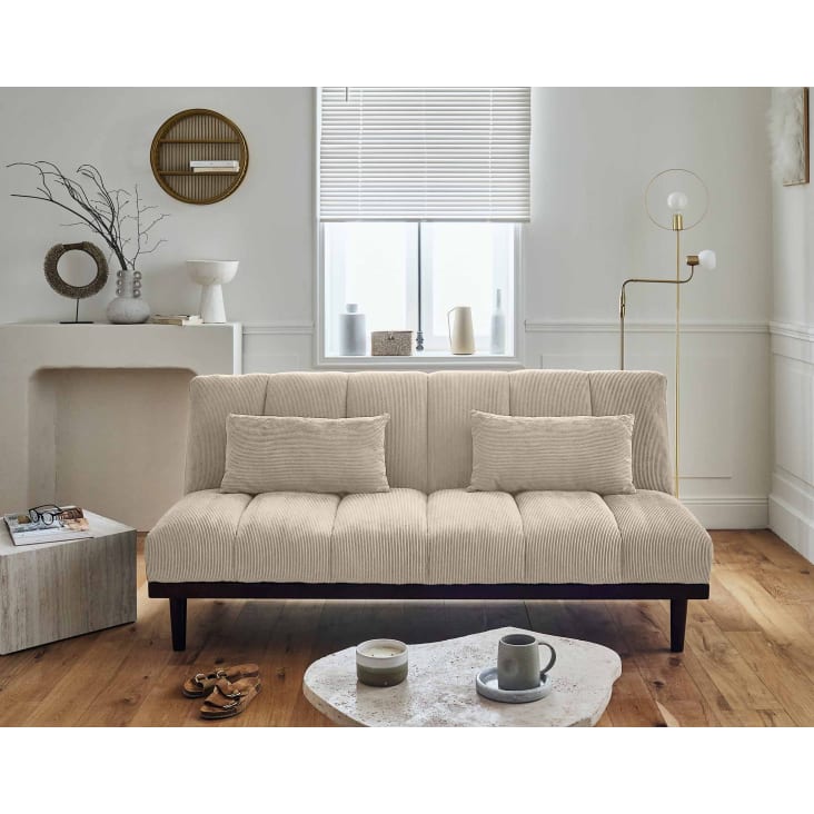 Canapé Clic-clac Gris – 2 Places – 175 Cm – Tissu Coton