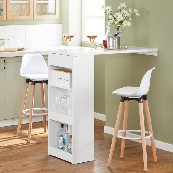 Tavolo Altezza Sgabello Cucina Lyman Set Tavolo Alto 120x60 Bianco