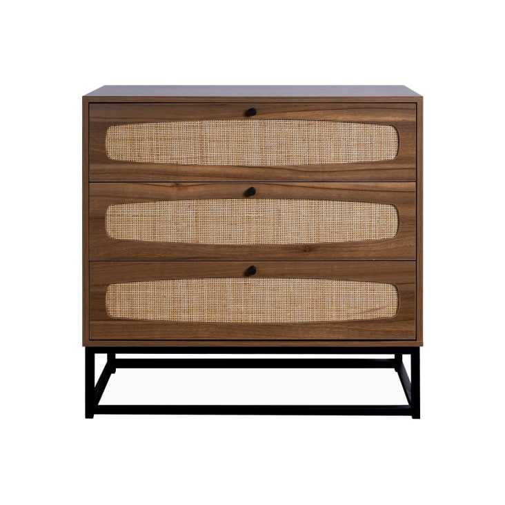 Commode rétro en décor bois et cannage 3 tiroirs Retro | Maisons du Monde