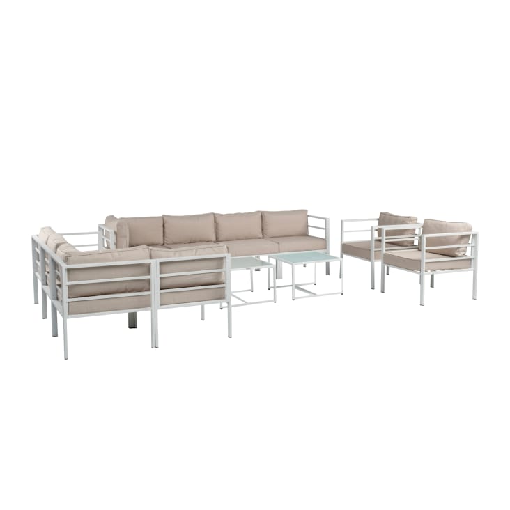 Salon de jardin modulable de 10 places en acier blanc-Madrid deluxe cropped-2