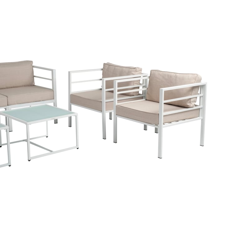Salon de jardin modulable de 10 places en acier blanc-Madrid deluxe cropped-3