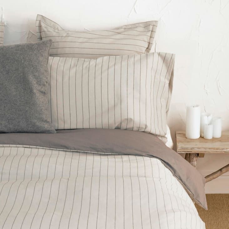 Funda de almohada 100 algodon beige 45x125 cm cama 105 Oxford Maisons du Monde