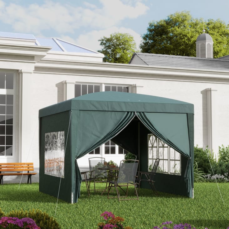 Devoko Gazebo 3x3 Pieghevole con Pareti Laterali, Gazebo con Altezza