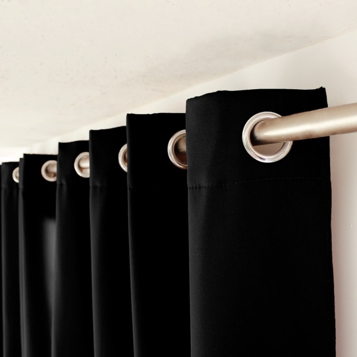 Rideau thermique en microfibre doublée polyester noir 135x240 cm cropped-2