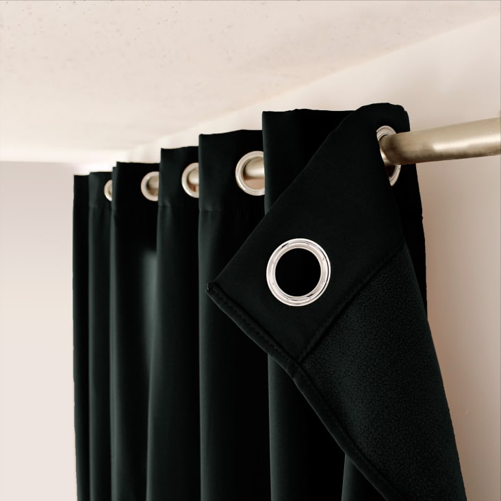Rideau thermique en microfibre doublée polyester noir 135x240 cm cropped-3