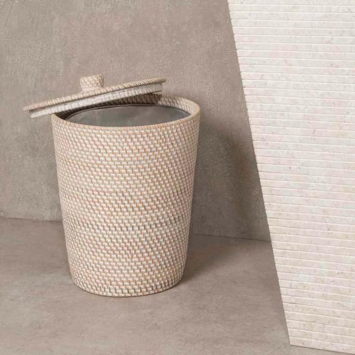 Cubo de basura para cuarto de bano de fibra vegetal
