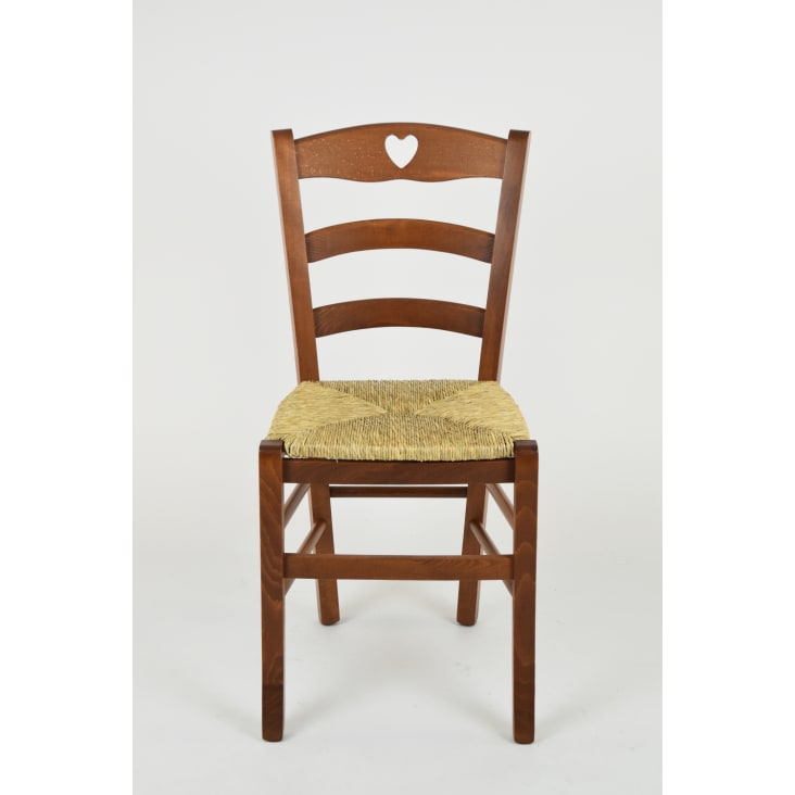 TAVOLO 140X80 ALLUNGABILE IN LEGNO ARTE POVERA CON 6 SEDIE SEDUTA Paglia Noce Scuro 8055136617426 - Foto 12