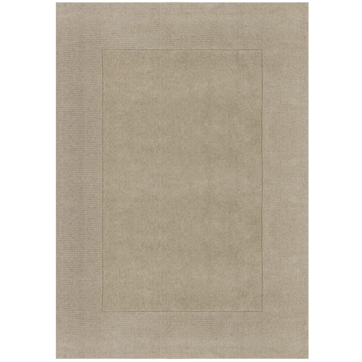 Tapis de salon uni en laine beige 120x170 cm-Leone