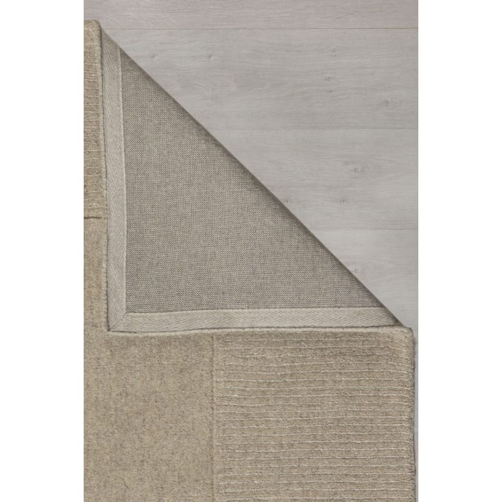 Tapis de salon uni en laine beige 120x170 cm-Leone cropped-3