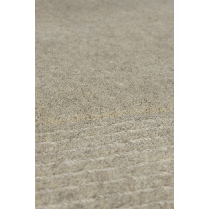 Tapis de salon uni en laine beige 120x170 cm-Leone cropped-5