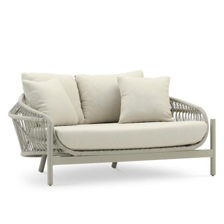 Lounge in alluminio e corda beige-Milos