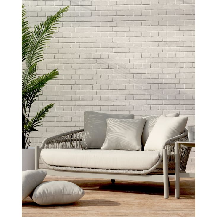 Lounge in alluminio e corda beige-Milos cropped-2