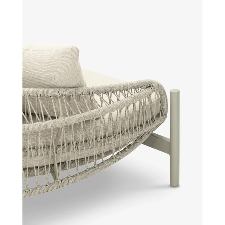 Lounge in alluminio e corda beige-Milos cropped-4