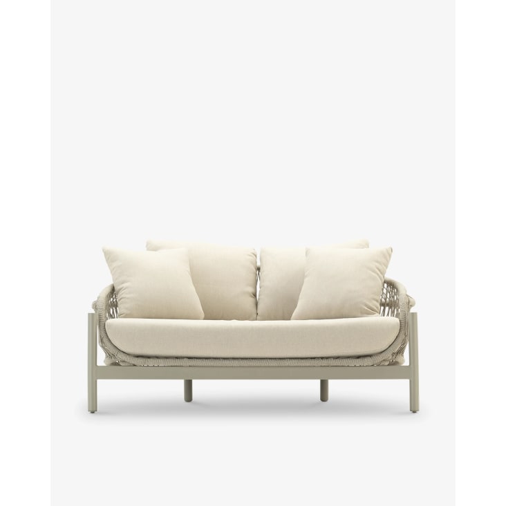 Lounge in alluminio e corda beige-Milos cropped-5