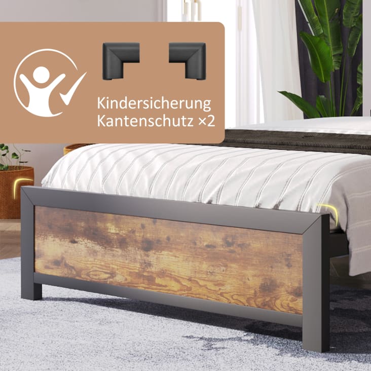 Zinus Mory Letto 80x190 Cm - Struttura Letto 30 Cm Di Altezza