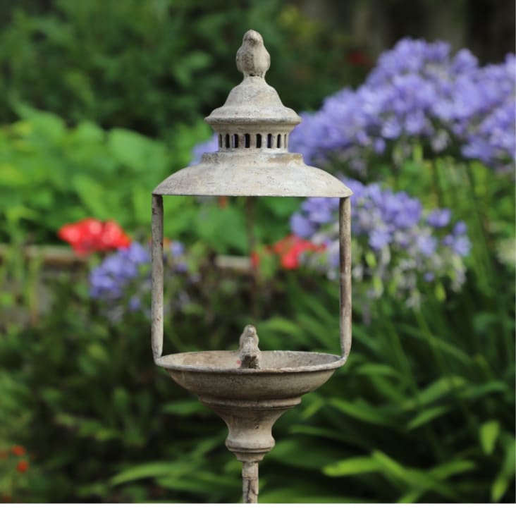 Mangeoire à Oiseaux Style Parapluie Vintage - En Métal Avec Chaîne | Déco Jardin Et Attrape Oiseaux Sauvages