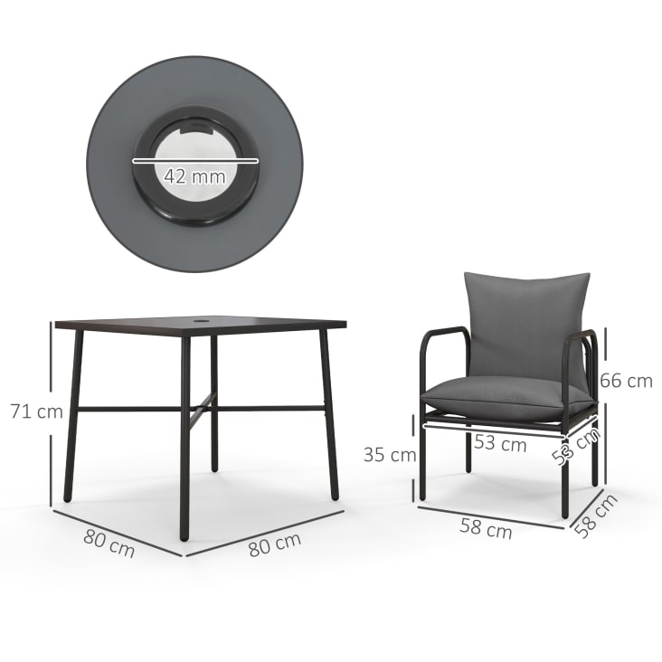 Set Giardino Outsunny 5 Pezzi - Tavolo E 4 Sedie Impilabili In Acciaio Verde, Per Esterno - Foto 9