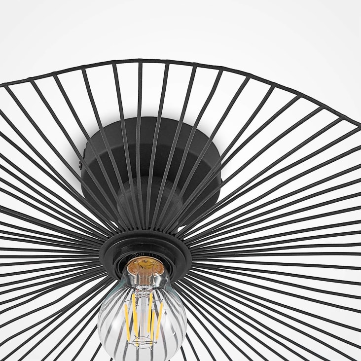Plafonnier Vesevus en métal blanc satiné dm lampe visible 18 cm