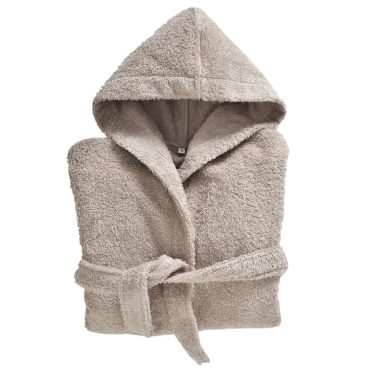 Peignoir de bain 10 ans beige ficelle en coton