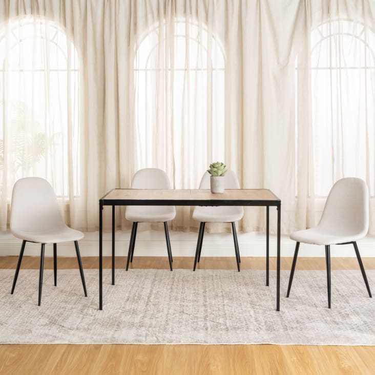 Sedie Scandinave Set Di Sedie In Tessuto Bianco Sporco Con Gambe