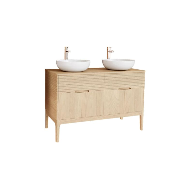 Ensemble meuble double-vasque 120 cm chêne naturel + 2 vasques cropped-3