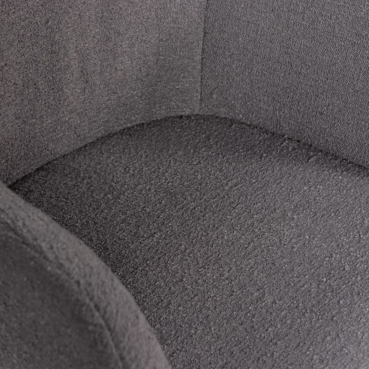 Chaise de salle à manger en bouclé gris-Juno cropped-3
