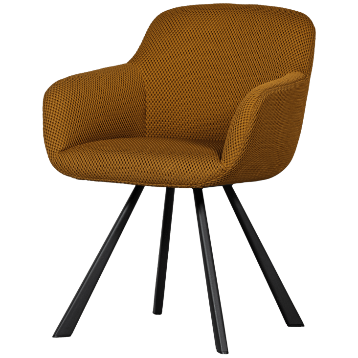 Chaise de salle à manger en tissu marron-Juno cropped-4