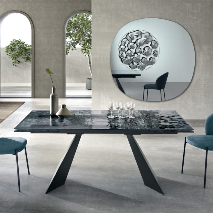 Tavolo Ovale Allungabile Tavolo Vetro Effetto Marmo Ovale