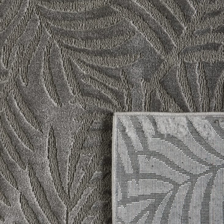 Alfombra pelo corto con relieve motivo de hoja gris 200x280 Bloom