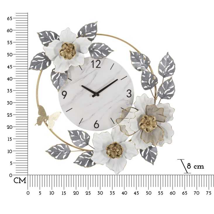 Orologio da parete con fiori in metallo multicolore cm 64x8x64 Flowers Maisons du Monde