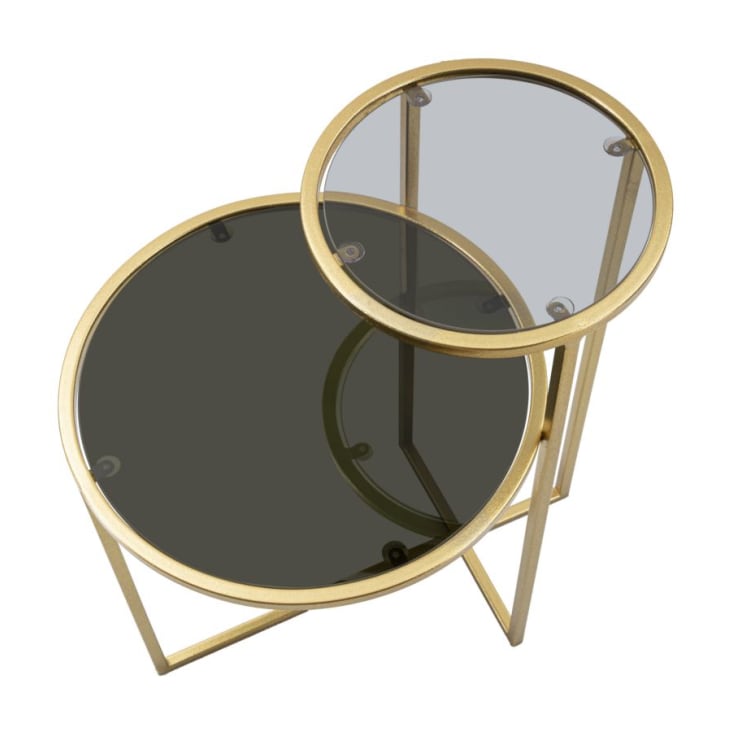 Cristal Mesa Auxiliar HAKU Möbel – Aluminio Satinado Y Cristal De Seguridad, Medidas 40x52x40 Cm, Estilo Moderno Mesa Auxiliar Aluminio