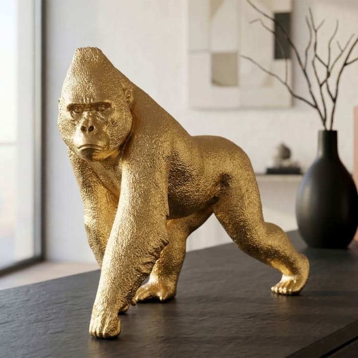 Statue Tête De Gorille King Kong - Sculpture En Résine Noire, Design Creux - Décoration D'intérieur Pour Salon, Bureau