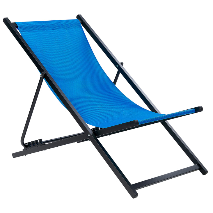 Sedia A Sdraio Pieghevole GreenBlue - Legno Di Faggio, Tessuto Resistente, 3 Posizioni, Portata 110kg (118x59x8 Cm, Blu) - Foto 8