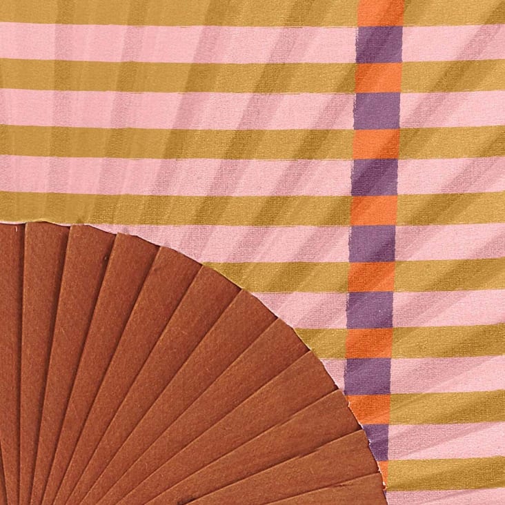 Ventaglio In Legno Con Stampa Gelato - Ventaglio Rosa 42,5x23cm Per Estate E Regali - Foto 3