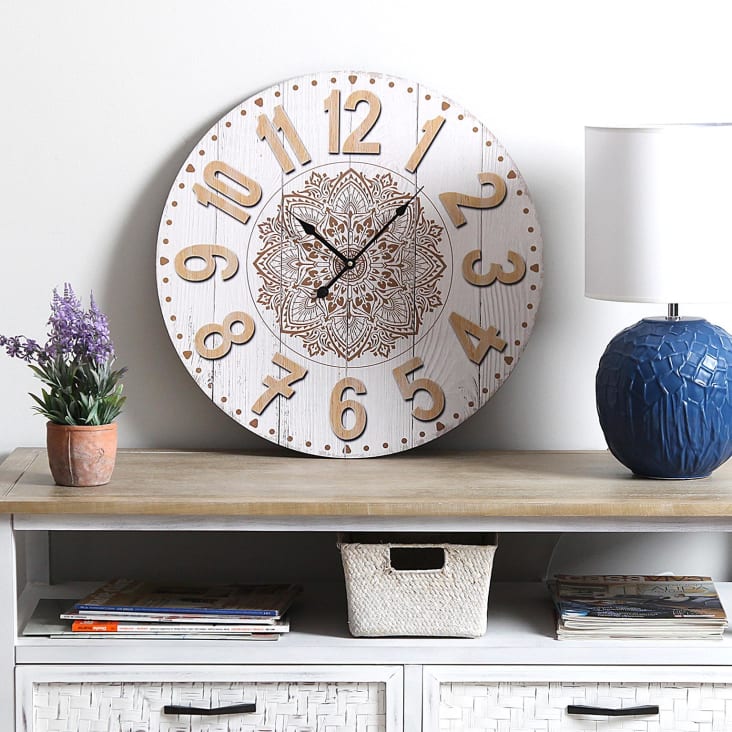 Reloj de pared estilo vintage en madera marron Burkes Maisons du Monde