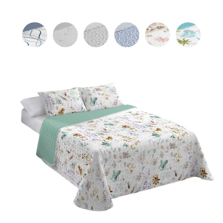 Colcha + fundas cojines 100% pes marvao blanco cama de 150cm 250x260cm-Marvao cropped-4