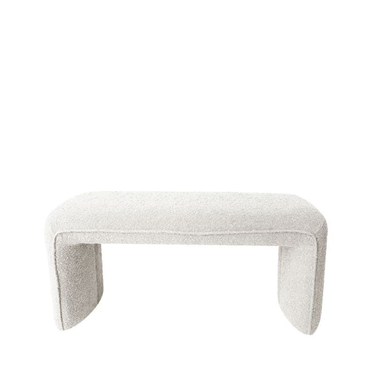 Banc rembourré en tissu bouclette L124cm - Blanc Full xl | Maisons du Monde