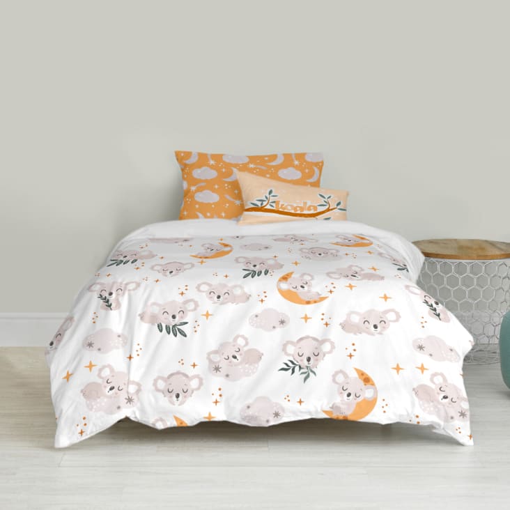 Housse De Couette Enfant 140x200 Cm Herding - 100% Coton Vert Motif Dinosaures Rigolo