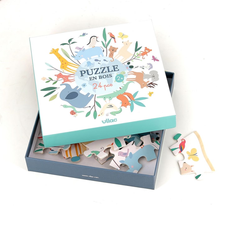 Puzzle en bois Autour du monde 24 pcs | Maisons du Monde