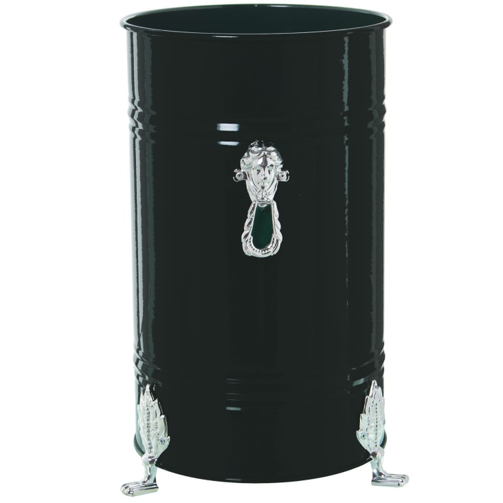Porte-Parapluie Ovale Ornement Laiton ACAN Tradineur - Support Métallique Design Classique 48x29x16 Cm Bleu