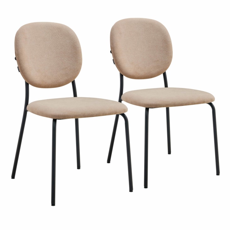 Lot de 2 chaises cantilever tissu bouclette Maja | Maisons du Monde